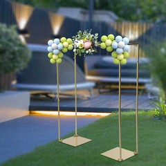 3.9ft Tall x 3.3ft Square Metal Wedding Garden Arch Wedding Stand with 2 Bases