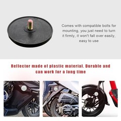 2 PCS Motorcycle Reflectors, Plastic Round Reflective Warning Reflector White