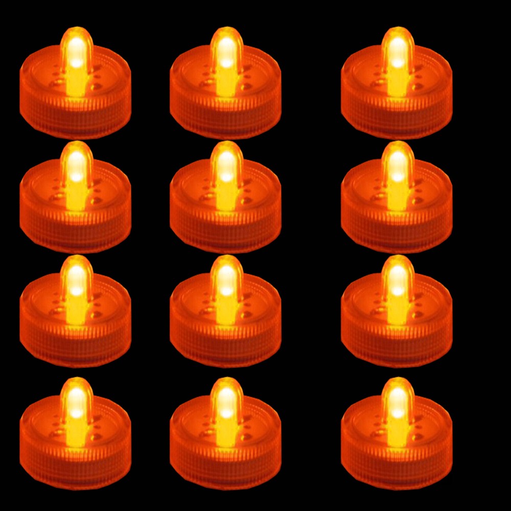 12 Submersible Led Tea Light Waterproof Vase Battery Wedding Party Decoration