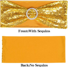 Sequin Chair Sashes Spandex Pack of 50 Sequin Stretch with Buckle Chair Band