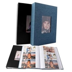 Photo Album, For 4″×6″, 3.5″×5″, Set of 2, 300 Sheets for 4″×6″ Black+Navy Blue