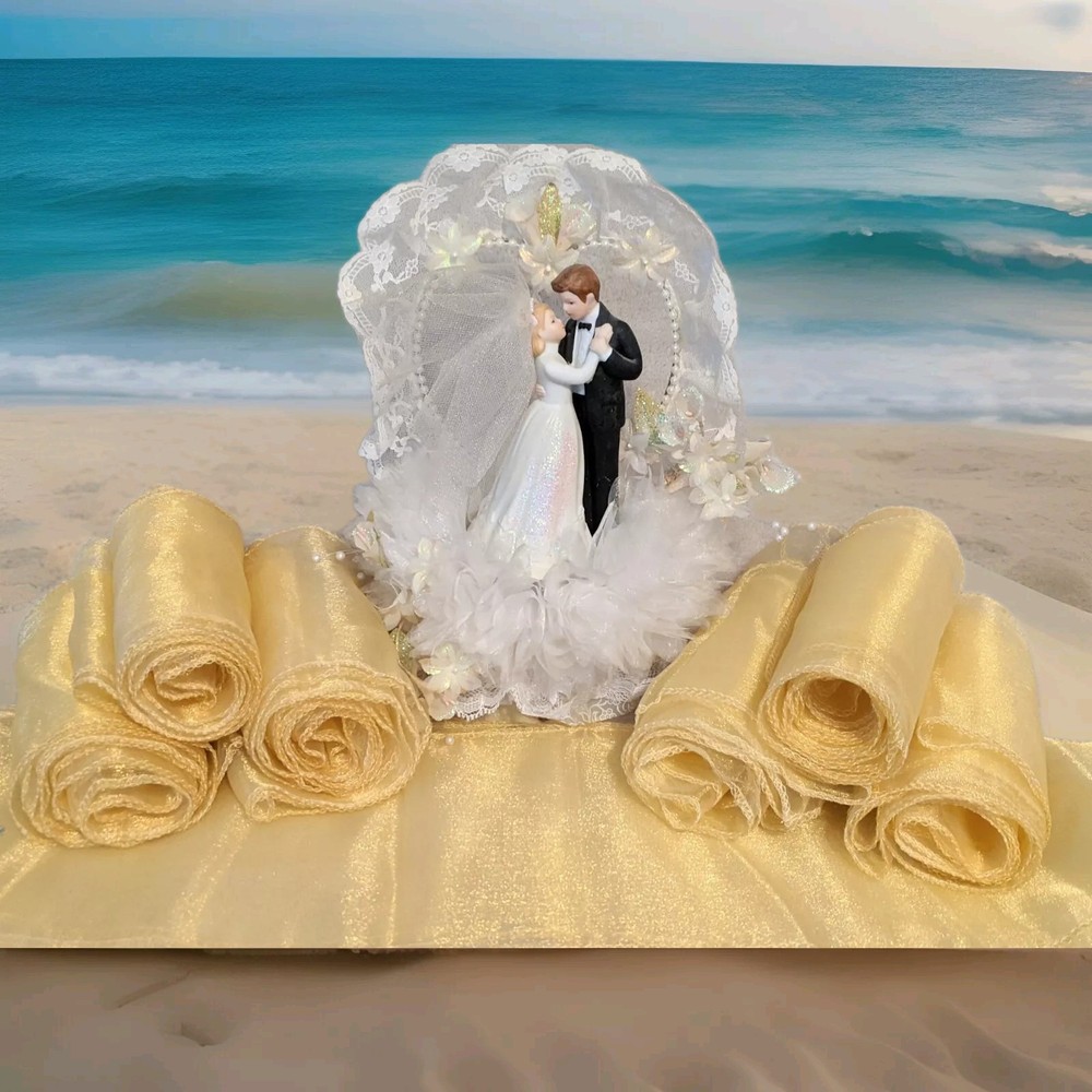 Gold Organza Chair Bow Sash Sashes 102″x6″ Wedding Banquet Reception 50 Pieces