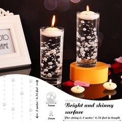 Hicarer 157 Feet 24 Strings Pearl String for Floating Candles Highlight Faux