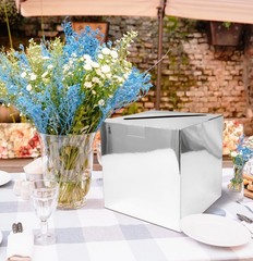 SietDESEO Silver Card Box Wedding 7.8 X X INCH,