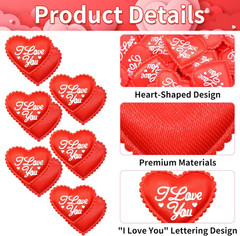 200 Pieces 1.4 Inch Red “I Love You” Fabric Heart Confetti Table Decorations – S