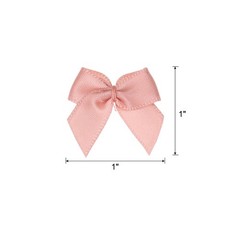 100Pcs Mini Ribbon Bow 1″ Fabric Satin Ribbon Flower Bows Nude Pink
