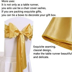 5 Pcs Satin Table Runner Wedding Banquet Decoration Tablecloth Party (12″X108″)