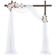 Sheer Tulle Draping Curtain 18FT Backdrop For Arch Party Wedding Ceremony Decor