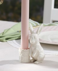 Lenox 897943 Wicker Creek Bunny Candle Holders, Set of 2, 2 Count, Ivory