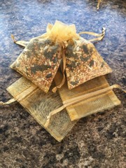 75 Gold-Colored Birdseed Bags, Organic Wedding Toss , All Natural, Eco-friendly