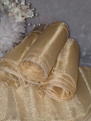 Gold Organza Chair Bow Sash Sashes 102″x6″ Wedding Banquet Reception 50 Pieces
