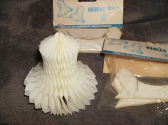 NEW 9 PC WEDDING WHITE TISSUE BELL FULL ROUND HONEYCOMB 3-1/2″