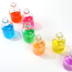 Magic Season Decorative Glass Bottles with 5 fl oz. Round / 2 Pcs