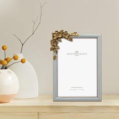Vintage Grey Thin Boarder Floral Photo Frame / 4×6 In | For Vertical and
