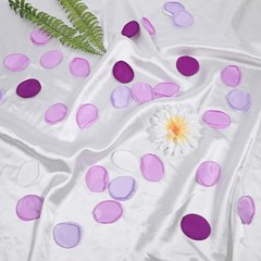 200Pcs Purple White Rose Petals for Wedding Lavender Purple Silk Petals
