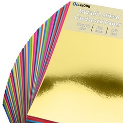 100 Sheets Metallic Mixed Cardstock 12x 12inch-100 sheets, 10 Colors