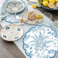 50 Pcs Paper Placemats,Placemat Chinoiserie Place Mats 13.4 Inch Blue Floral