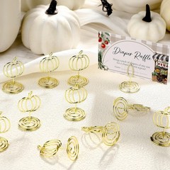 Rtteri 30 Pcs Gold Pumpkin Picture Holders 2 Inch Thanksgiving Fall Photo Card T