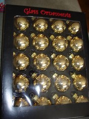 GLASS BALL ORNAMENTS 11/2 INCHES WIDE GOLD OR SILVER