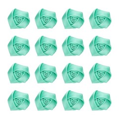 16 Pcs Ribbon Roses, 2 Inch Rose Artificial Fabric Flowers, Mint Green