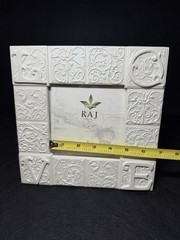 Raj Resin Pearly White “LOVE” Picture Frame 5×5 Wedding Bridal