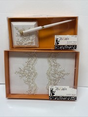 His & Hers Wedding Set/Guest Book & Pen *Missing 5 Pages* Dried Out Pen*