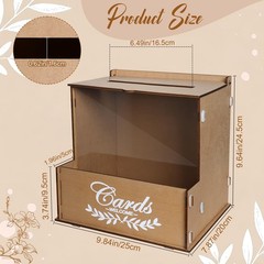 Brown Rustic Wooden Wedding Gift Card Box Money Holder With Flower Trough