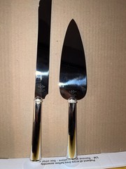 Lenox Devotion 2 Piece Dessert Set Cake Knife & Server Silverplate 825522 Silver