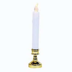 6 White Gold 10″ LED Taper Candles Lights Candle Holders Wedding Centerpieces