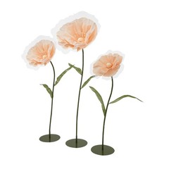 Fake Flowers 3pcs Champagne Wedding Centerpiece Aisle Decor Artificial With Base