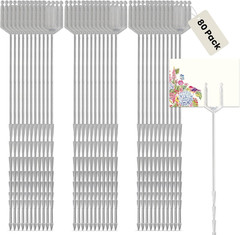 80-Count Clear Plastic Floral Card Holder Picks, 9-Inch Place Holders for Weddin