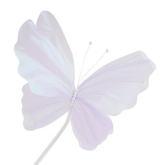 2Pcs Artificial Butterflie Decoration with Standing Base Realistic Wedding Decor