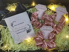 New Smooth linen Satin Bridesmaid Scrunchies 12 pack 12PCS White、Rose Gold