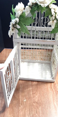 White Bird Cage Wedding Shower Party Card Holder – Ring Pillow -Book for Ideas