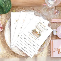 HONPHAX Fresh Off the Market Bridal Shower Invitations, 4″ x 6″ (A6), Boho