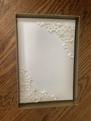 90s Beverly Clark Ivory Pearl and Lace Wedding Guest Book, Pillow and Pen