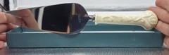 Lenox Stainless Steel Cake Knife Ornate Porcelain Handle & Box Wedding Birthday