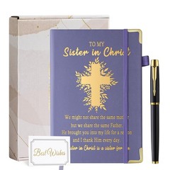 Sister in Christ Gifts for Women In Leather Journal Purple