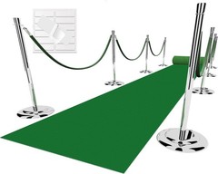 Green Carpet Runner for Party, 2.6X15ft, 130GSM Felt Non-Woven with Double-Si…