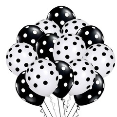 wrovitik 50 Pcs Latex Balloons, 12 Inch Black and White 12 inch, Black,