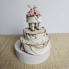 Enesco Made From Scratch Love Birds Wedding Cake Topper Pink Roses