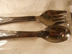 3X 6 PC Fork & Spoon Serving Set 9″ Long Weddings Parties Plastics DS247
