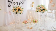 Elegant 15.7″ Tall Flower Vases – 2 Pcs Geometric Centerpieces for Weddings & Pa