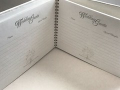 Wedding Guestbook , Red Rose Flowers of Love Shaped Heart, on Musical Drop