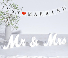 Mr and Mrs Sign for Wedding Table,Large White Mr and Mrs Sign,Wooden Letters,Mr