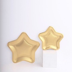 25 MATTE GOLD 7″ Star Shaped Paper Salad Dinner PLATES Party Events Decorations