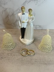 Vtg 1940s 1950s Wedding Cake Topper Lot