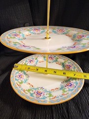 Minton B833 3 Tiered Tray Cake Dessert Stand Gold Handle