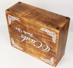 ARTISENIA Wooden Wedding Card Box with Slit Gift 12″ X 10″ X 4.5″, Brown